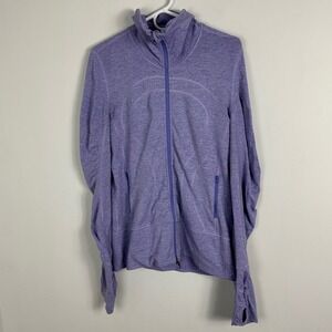 Lululemon Purple Stride Jacket‎ Womens Size 10 Full Zipper Thumbholes Pockets
